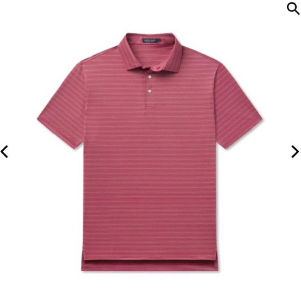 Southern Marsh Men's Performance Polo - Crimson & White Stripes